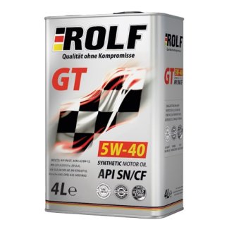 Масло моторное ROLF GT 5W40 A3/B4 SN/CF (метал.) синт. 4л фото