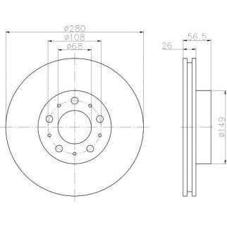 Диск тормозной передний вентилируемый MINTEX MDC736 фото