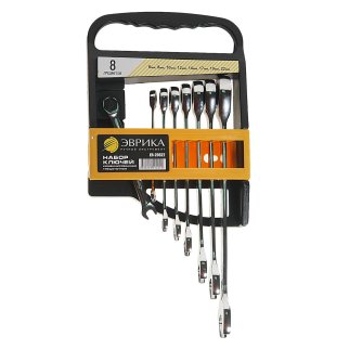Набор ключей комбинированных 8пр трещоточных ЭВРИКА фото