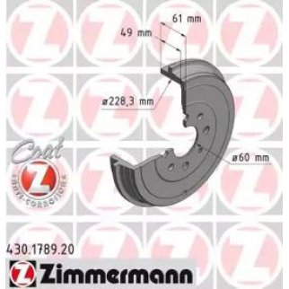 Барабан тормозной Zimmermann 430.1789.20 фото