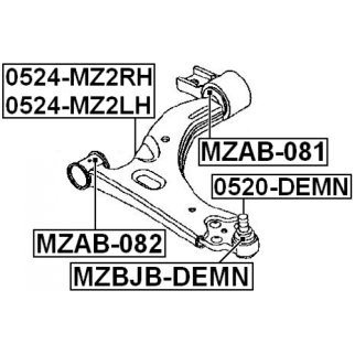 Сайлентблок FEBEST MZAB-081 фото 2