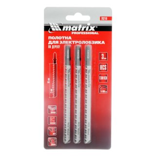 Полотна для электролобзика по дереву 3 шт. T301CD, 90 x 3мм, HCS MATRIX фото 1