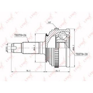 ШРУС наружный передний LYNXauto CO-3465A фото