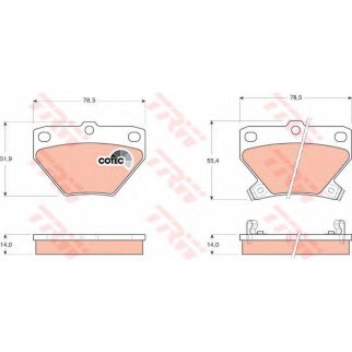 Колодки тормозные задние дисковые к-кт TRW GDB3243 фото