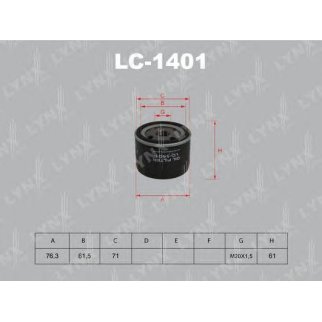 Фильтр масляный LYNXauto LC-1401 фото