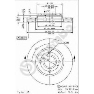 Диск тормозной brembo 09.5707.14 фото