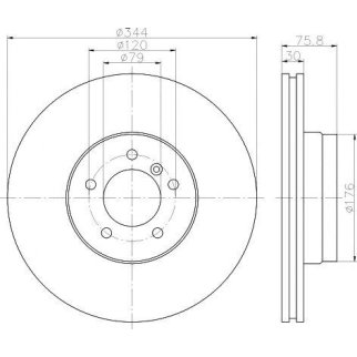 Диск тормозной передний вентилируемый MINTEX MDC1750 фото