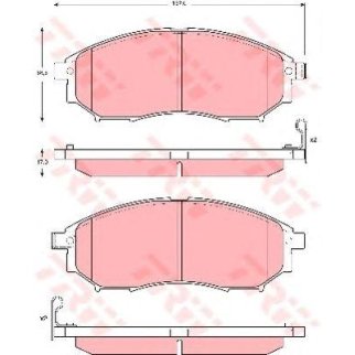 Колодки тормозные передние к-кт TRW GDB3392 фото
