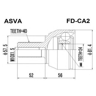 ШРУС наружный ASVA FD-C-A2 фото