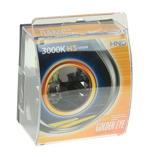 Лампа 12V H3 (55) PK22s 12V GOLDEN EYE 3000K (2шт) HNG фото