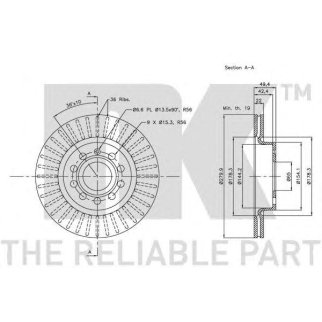 Диск тормозной передний с антикорозийным покрытием (280x22mm) / AUDI A-3,SEAT Altea,Leon,Toledo,SKOD фото