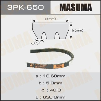 Ремень ручейковый MASUMA 3PK- 650 фото