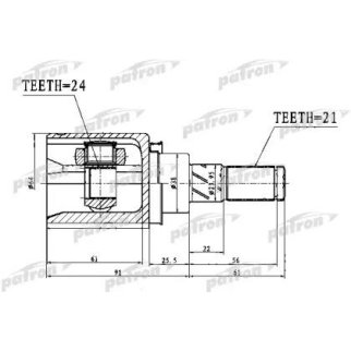 Шрус привода PATRON PCV1761 фото