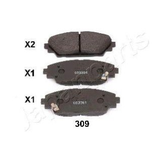 Колодки тормозные Japanparts PA-309AF фото