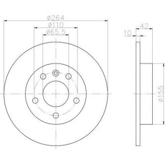 Диск тормозной задний Hella 8DD 355 106-111 фото