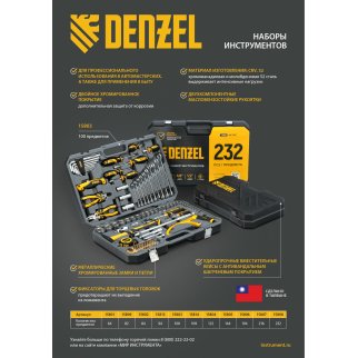 Набор инструмента 109 пред. 1/2", 1/4", CrV, S2 DENZEL фото 27