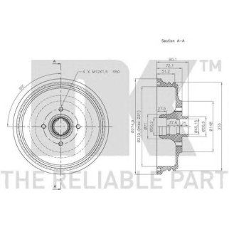 Барабан тормозной задний (230x51mm) / SEAT Inca,VW Caddy-II 96~04 фото