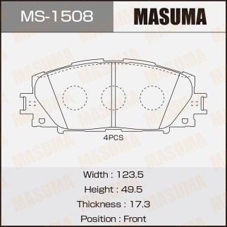 Колодки тормозные передние к-кт Masuma MS-1508 фото