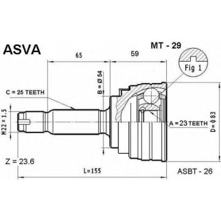 ШРУС наружный ASVA MT29- фото