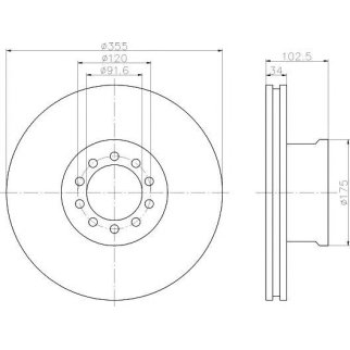 Диск тормозной MERCEDES Atego вентилируемый (1шт.) TEXTAR фото