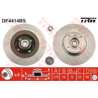 Диск тормозной TRW DF4414BS фото