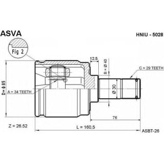 ШРУС внутренний ASVA HNIU-5028 фото