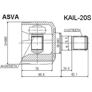 ШРУС внутренний ASVA KAIL-20S фото