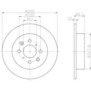 Диск тормозной задний Hella 8DD 355 110-331 фото