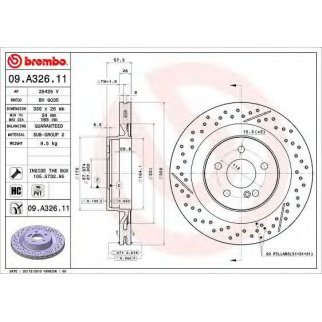 Диск тормозной brembo 09.A326.11 фото