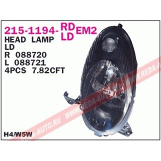 215-1194L-LD-EM2_фара левая! электр. тониров. Nissan Micra/March all 02> фото