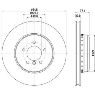 Диск тормозной передние BMW, BMW (BRILLIANCE) 5 (E60), 5 Touring (E61), 6 (E63), 6 Cabriolet (E64), 5 SERIES (E60) с покрытием фото