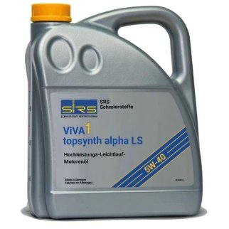 Масло моторное SRS VIVA1 TOPSYNTH ALPHA LS 5W40 SN/CF 4л синт. фото