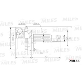 ШРУС HYUNDAI GETZ 1.3/1.6 02- нар. (GKN 304695) GA20164 фото
