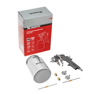 Краскопульт MATRIX c нижним бачком 1л (сопла 1.2, 1.5, 1.8мм) фото