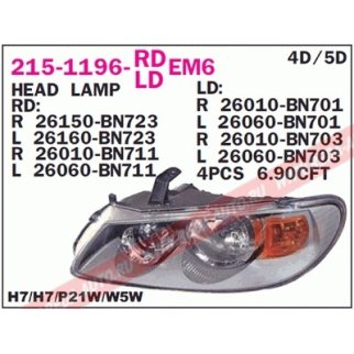 Фара левая DEPO 215-1196L-LDEM6 фото