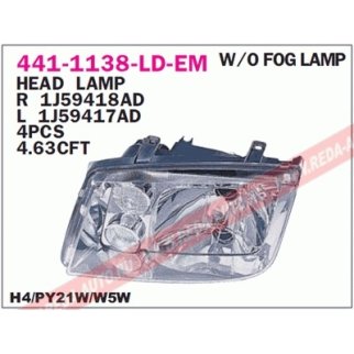 Фара левая DEPO 441-1138L-LD-EM фото