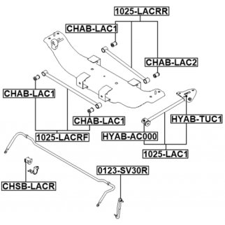 Тяга задняя поперечная задняя CHEVROLET LACETTI + NUBIRA + OPTRA (J200) 2003-201 FEBEST 1025-LACRF фото 2