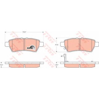 Колодки тормозные задние дисковые к-кт TRW GDB3405 фото