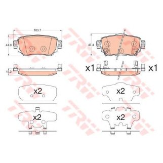Колодки тормозные задние дисковые к-кт TRW GDB3617 фото