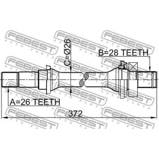 Полуось промежуточная (привод) FEBEST 2212-SPAMT фото