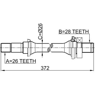 Полуось промежуточная (привод) FEBEST 2212-SPAMT фото 2