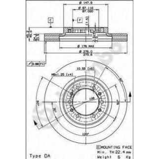 Диск тормозной brembo 09.8071.10 фото