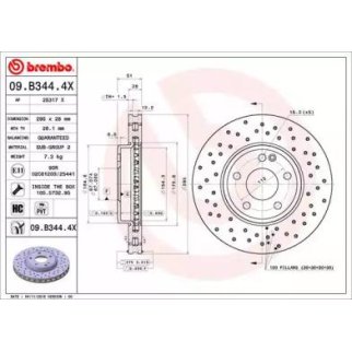 Диск тормозной brembo 09.B344.4X фото