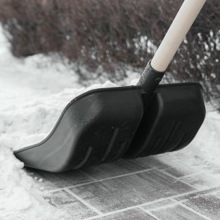 Лопата снеговая пластиковая 360х405х1550мм деревянный черенок СИБРТЕХ фото 9