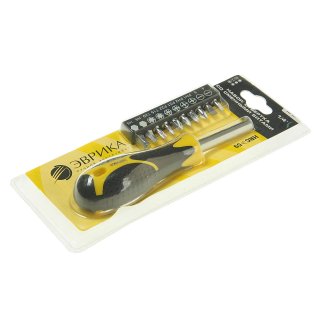 Набор бит 1/4&quot; с воротком и держателем 10пр ЭВРИКА фото