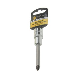 Насадка-вставка с битой Pozidrive PZ3&quot; 1/2&quot; 22мм L=100мм (с держателем) ЭВРИКА фото