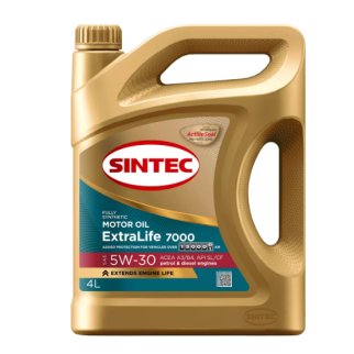 Масло моторное Sintec ExtraLife 7000 SAE 5W-30 ACEA A3/B4 API SL/CF 4л фото