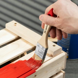 Кисть плоская "Стандарт" 1,5", натуральная щетина, деревянная ручка MATRIX фото 1