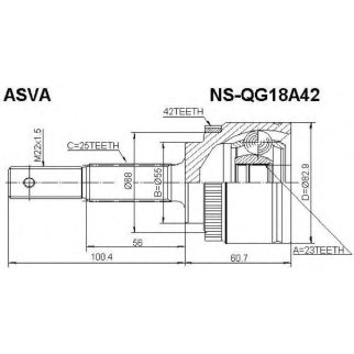ШРУС наружный 23x55x25 фото