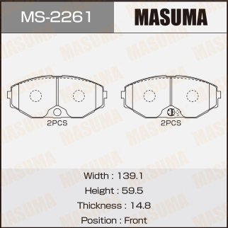 Колодки тормозные передние к-кт Masuma MS-2261 фото